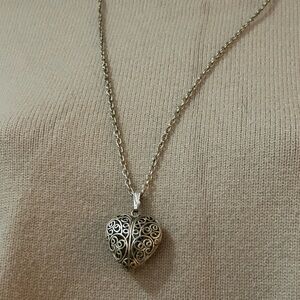 Long Chain Necklace Bubble Heart Pendant